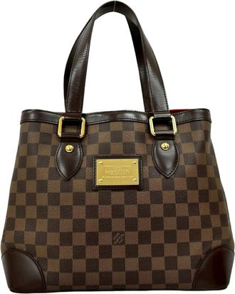 Louis Vuitton Brown Leather Pvc Handbag Tote Bag (Pre-Owned)