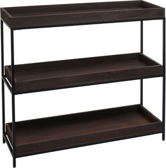 Hhg Hhg - Nunca Usado] Estanter&iacute;a 874, Estanter&iacute;a De Pie Estanter&iacute;a Para Plantas Estanter&iacute;a, Madera Metal 3 Estantes 90x100x35cm, Marr&oacute;n Oscuro
