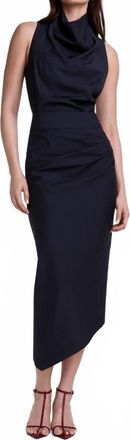 Smythe Asymmetrical Mid Rise Midi Skirt In Iron