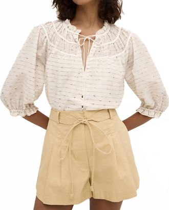 Marie Oliver Finley Peasant Top In Dune