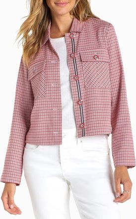 Liverpool L.A. Tattersall Plaid Jacket in Cherry Red Tatt Plaid at Nordstrom, Size X-Small