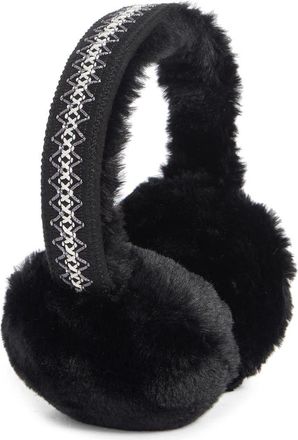 BCBGeneration Stitched Faux Fur Earmuffs in Black at Nordstrom Rack