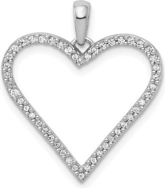 Diamond2Deal 14k White Gold 1/6 carat Diamond Heart Pendant