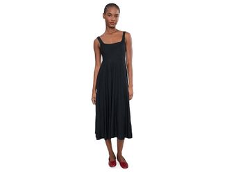 Beyond Yoga Featherweight At The Ready Square Neck Midi Dress Womens Dress Darkest Night : 2XL