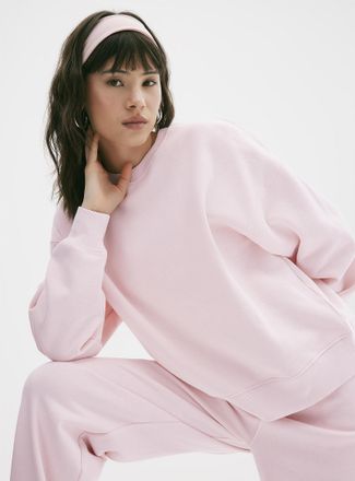 Twik Womens Oversized thin fleece crew-neck sweatshirt