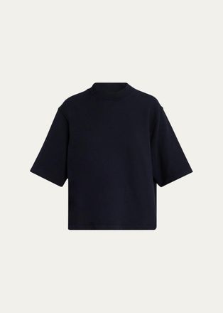 TWP Cropped Mock-Neck T-Shirt