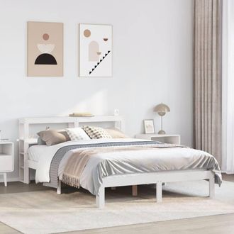 Berkfield Home Bed Frame with Headboard without Mattress White 120x190 cm Small Double
