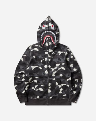 A Bathing Ape Men s City Camo Shark Regular Fit Full Zip Hoodie Black