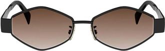 Celine Celine - Triomphe Metalen Zonnebril - Dames - Accessoires - Zwart - Maat: 54 MM
