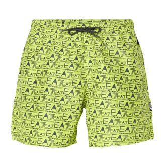 Emporio Armani Beachwear, male, Yellow, Size: S Yellow Beachwear Splash Style Men