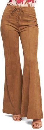 Flying Tomato Faux Suede Bell Bottom Pants in Camel at Nordstrom Rack, Size Medium