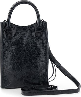 Balenciaga Womens Shoulder Bag Le City Black Leather