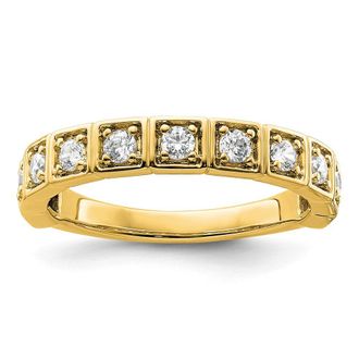 Diamond2Deal 14k Gold Lab Grown Diamond Wedding Band Ring 1/2Ct Clarity- VS Color- G-H
