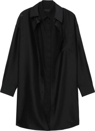 Juun.J layered longline cotton shirt - women - Cotton - 38 - Black