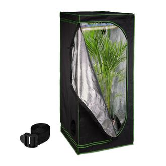 Relaxdays Relaxdays - Armario Cultivo Indoor, Carpa Invernadero Interior, Plantas Y Hierbas, Opaco, 180 X 80 X 80 Cm, Negro Y Verde