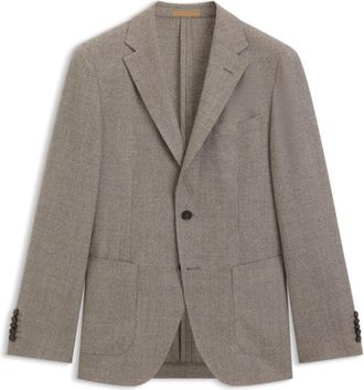 BOSS Micro-patterned slim-fit jacket in virgin wool