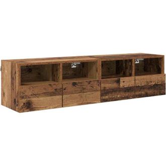 vidaXL TV Wall Cabinets 2 pcs Old Wood 60 x 30 x 30 cm Engineered Wood vidaXL