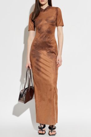 Acne Studios Dress With A Velvety Finish, Womens, Brown