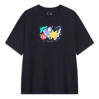 Li-Ning Sport Sweat-Absorbent Comfortable Tee Black Multi AHST459-4