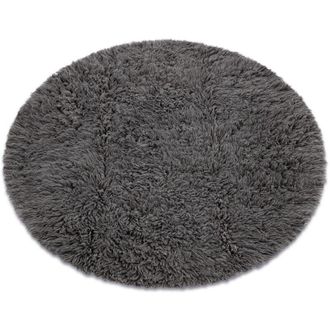 RugsX Flokati De Lana C&iacute;rculo Gris Grey Rotondo 110 Cm