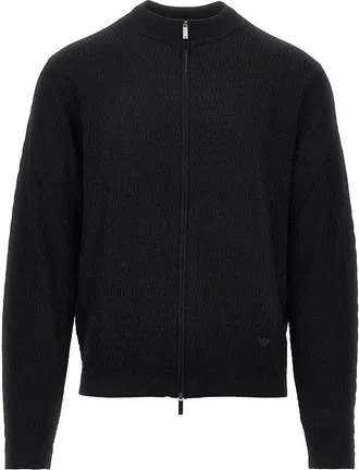 Emporio Armani Virgin wool knitted cardigan Man XXL