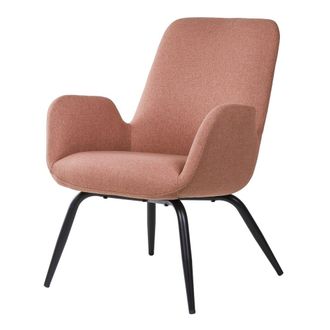 Koketto Home Sill&oacute;n tapizado en coral con patas de metal negro
