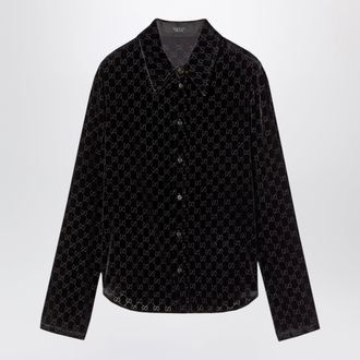 Gucci Camicia in velluto d&eacute;vor&eacute; GG stretch