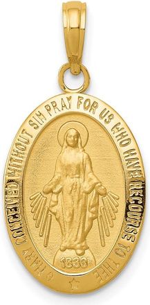 Diamond2Deal 14k Gold Miraculous Medal Pendant