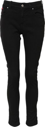 Dolce & Gabbana Womens Black Cotton Logo Skinny Mid Waist Denim Jeans Elastane Clothing