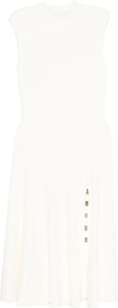 Maje Amour ribgebreide midi-jurk - Wit