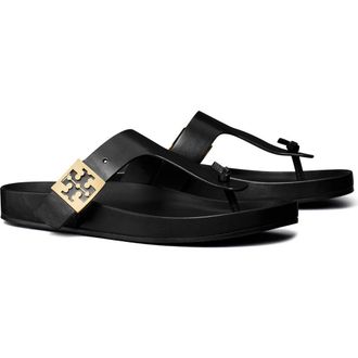 Tory Burch Mellow Thong Sandal in Perfect Black /Perf at Nordstrom, Size 6