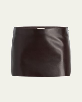 Khaite Jett Leather Mini Skirt