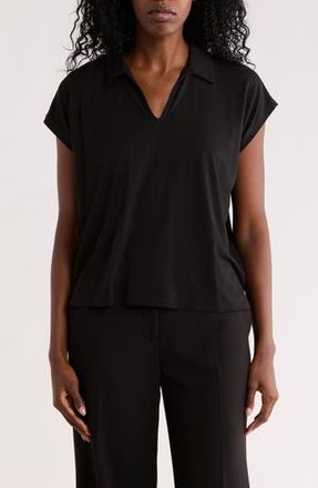 Eileen Fisher Boxy Cap Sleeve Jersey Top in Black at Nordstrom Rack, Size Xx-Small