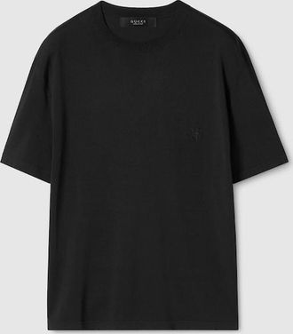 Gucci Knitted T-shirt With Embroidery, Size XXXL, Black, Ready-to-wear