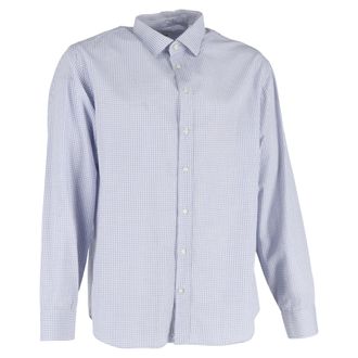 Armani Giorgio Armani overhemd met lange mouwen en ruitprint in blauw katoen
