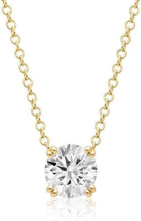 MAX + STONE 10K Yellow or White Gold Solitaire Round Pendant Embellished with Swarovski Zirconia Various Sizes