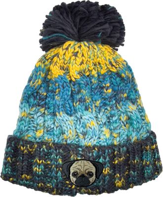 Bang Tidy Clothing Pug Beanie Hat - Dog Lovers Gifts for Women - Winter Hats for Women - Knitted Wooly Ladies Hats - Dog Walking Accessories - Embroidered Gifts for Dog 