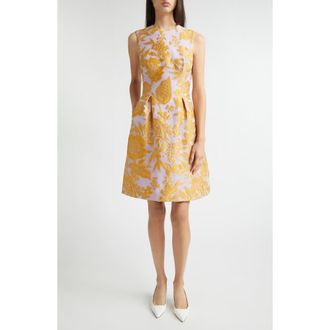Lela Rose Betsy Floral Jacquard Cocktail Dress in Peony Multi at Nordstrom, Size 10