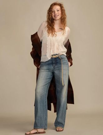 Lucky Brand Womens Mid Rise Curvy Baggy