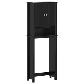 vidaXL Mueble Para Inodoro Berg Madera Maciza Negro 60x27x164,5 Cm Vidaxl