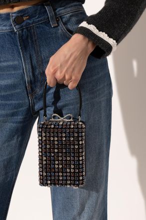 Self Portrait Leather Clutch, Womens, Black