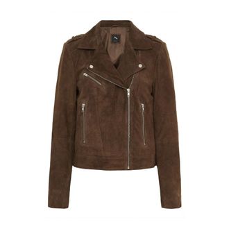 BTF-CPH Biker Jack - Dames - Leren en Su&egrave;de Jassen - Bruin - 3XL - Leer - Jassen