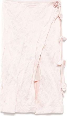 Blumarine Gonna midi a portafoglio effetto stropicciato - Rosa