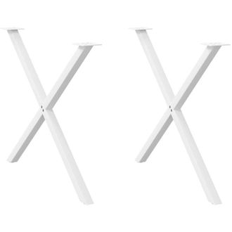 vidaXL Vidaxl - Patas Para Mesa De Comedor En Forma De X (2 Unidades), Color Blanco, 90 X (72-73) Cm, Acero