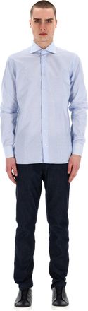 Borriello Micro Check Cotton Tailored Shirt