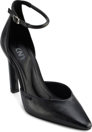 DKNY Cillian Ankle Strap Pointed Toe Pump in Black at Nordstrom, Size 11