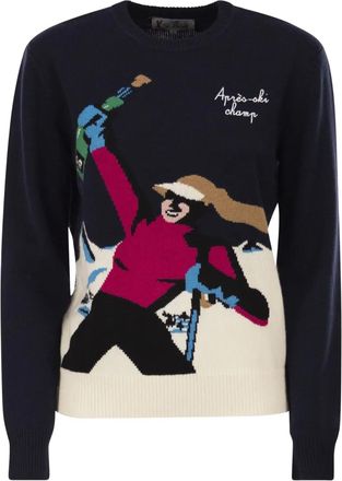 MC2 Saint Barth New Queen trui met intarsia patroon - Blauw