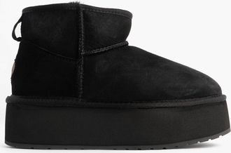 Emu Emu Australia Stinger Micro Flatform Womens Sheepskin Boot Black - Size UK 5