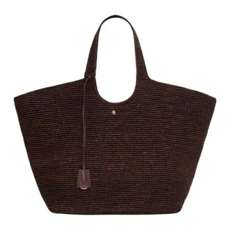 Anine Bing Lili Tote Raffia - female - Anine Bing - Shopping Bags - Brown - ONE SIZE - Bags