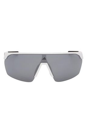 adidas 00mm Shield Sunglasses in White /Smoke Mirror at Nordstrom